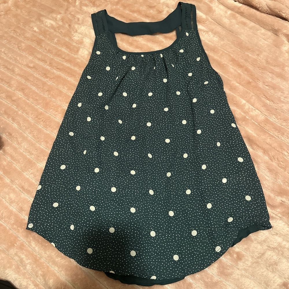 Maurices Teal Polka Dot Tank Top